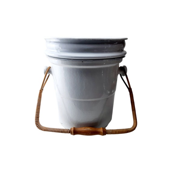 White Enamel First Aid Bucket / Diaper Bucket Etsy