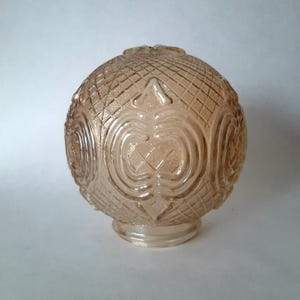 Pantalla de lámpara de los años 60 con brillo ámbar | Bola de cristal con rosca | Pantalla de lámpara de repuesto | Pantalla de cristal