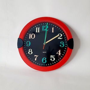 Memphis style wall clock | Vintage clock 80s | Quartz wall clock