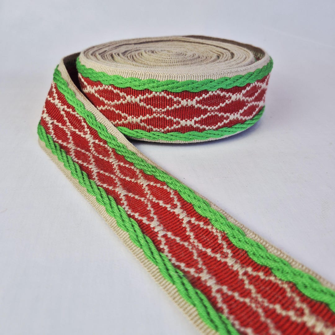 Finising Ribbon Vintage 70s Ribbon by the Meter | Retro Pattern Finishing Tape | 70s ...