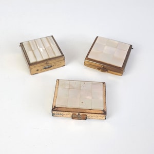 Vintage/Antique Pill Boxes | Mother of pearl with brass boxes