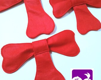 Red Felt Bowtie: Pre-Tied Children's Cat Costume Bow Tie World Book Day Cosplay