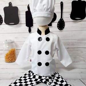 Baby Chef Costume: Cotton Photo Prop Outfit, Cakesmash Outfit image 4