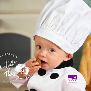 Baby Chef Costume: Cotton Photo Prop Outfit, Cakesmash Outfit image 2