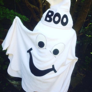 Halloween Ghostly Ghoul Costume, Childrens Halloween Dressup Ghost Poncho and Separate Hat,kids ghost costume,baby ghost costume,BOO costume image 1