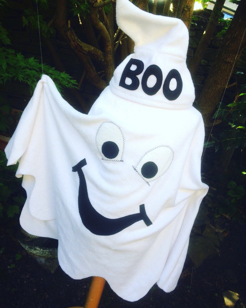 Halloween Ghostly Ghoul Costume, Childrens Halloween Dressup Ghost Poncho and Separate Hat,kids ghost costume,baby ghost costume,BOO costume image 1