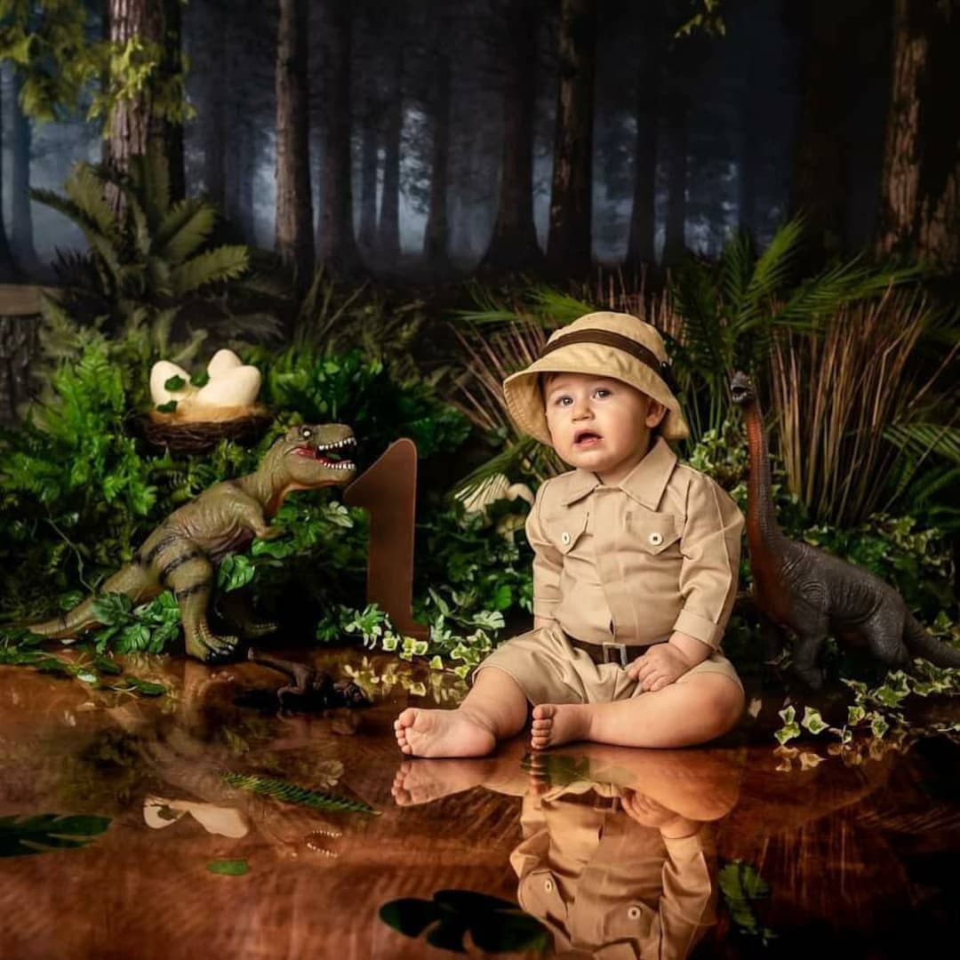 EFOGEP Costume de safari de la jungle pour bébé fille - Tenue de fête d