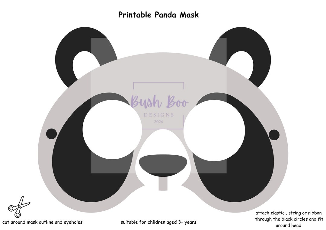 Panda Mask Printable Children's Panda Mask Printable Animal Kids Craft ...