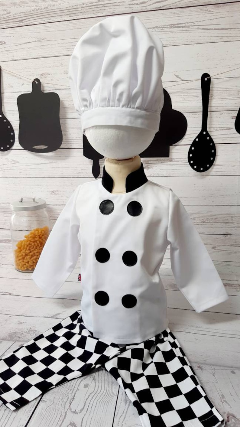 Baby Chef Costume: Cotton Photo Prop Outfit, Cakesmash Outfit image 6