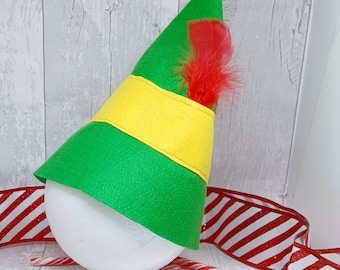 Cappello da elfo in feltro verde fatto a mano: costume natalizio, accessorio per foto
