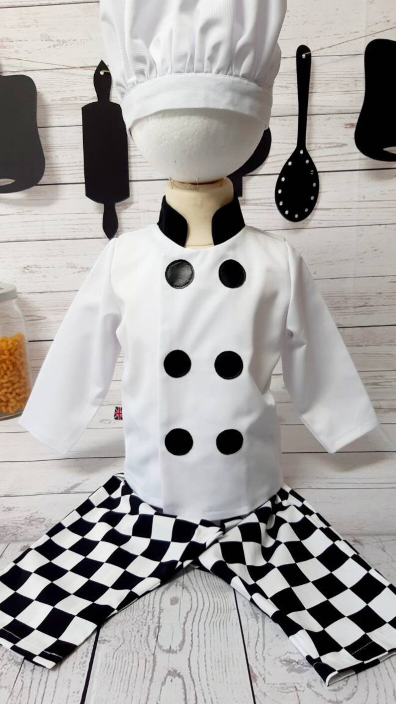 Baby Chef Costume: Cotton Photo Prop Outfit, Cakesmash Outfit image 8