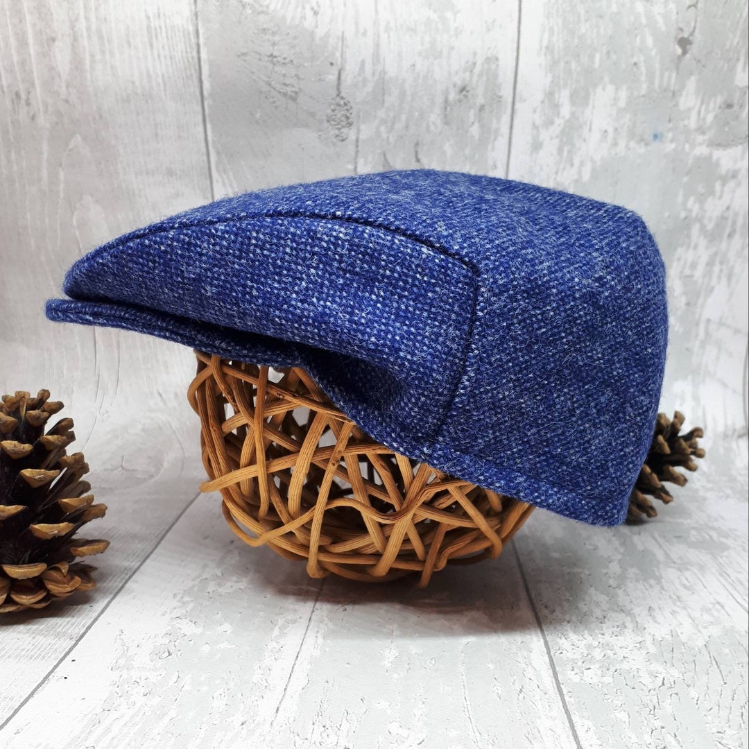 Baby Blue Tweed Wool Flat Cap,newborn Flat Cap,boys Flat Cap,indigo