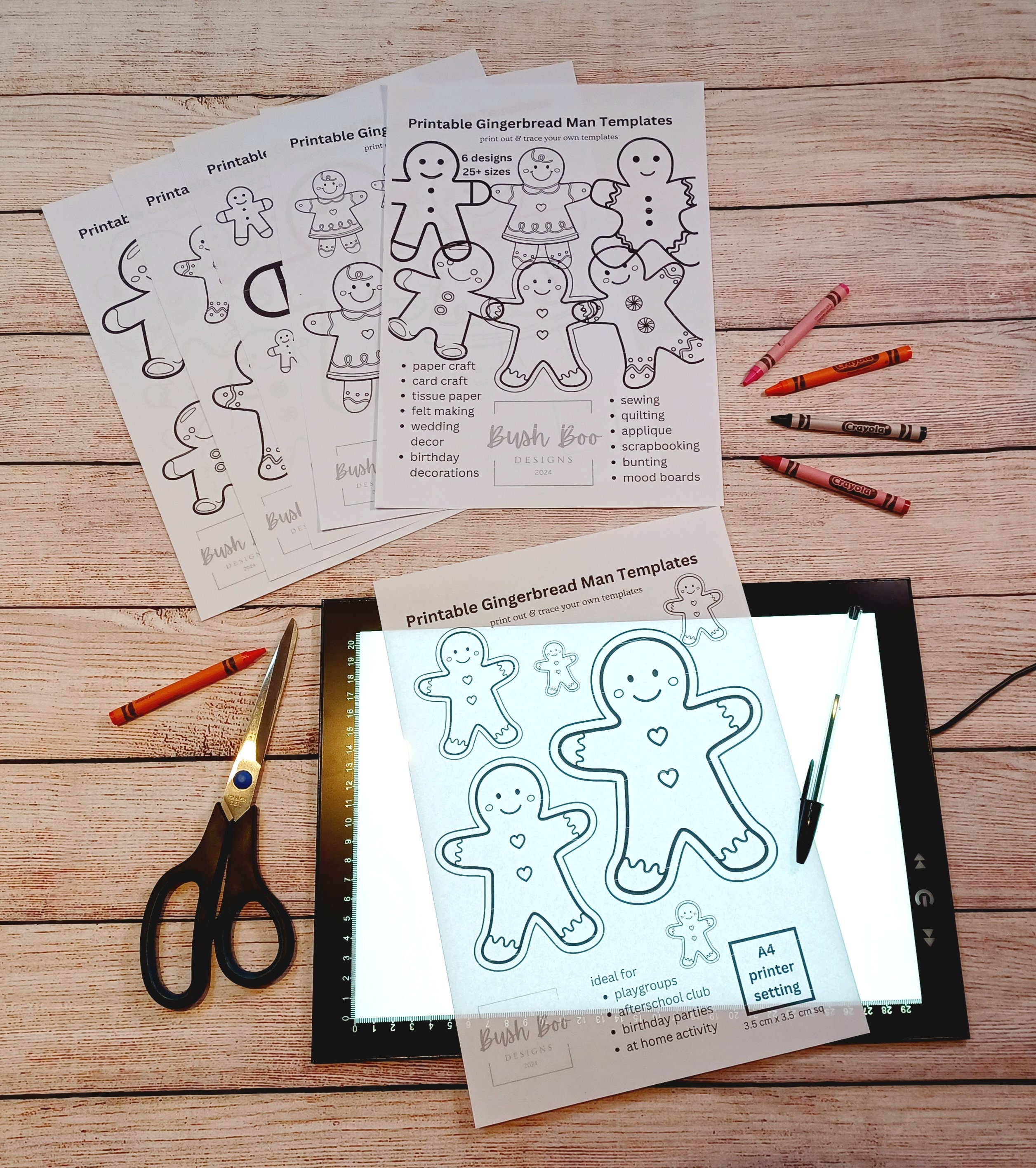 Gingerbread Man Template Set: Craft Stencils, Paper Crafts (PDF ...