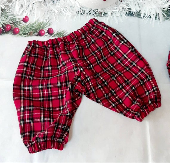 Baby Christmas Tartan Harem Pants Red 
