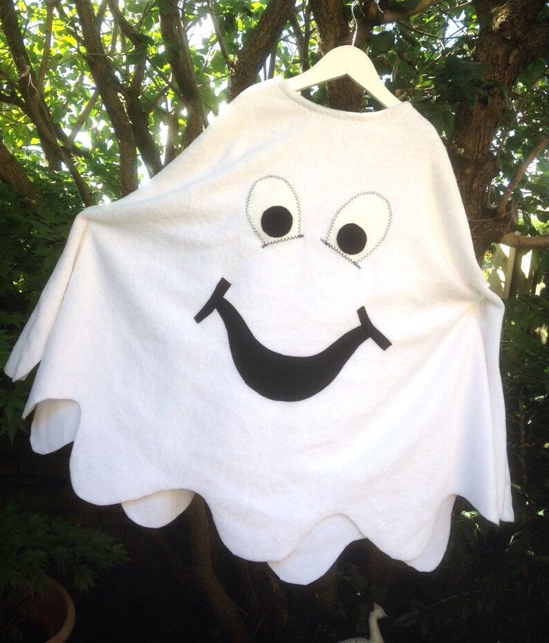 Halloween Ghostly Ghoul Costume, Childrens Halloween Dressup Ghost Poncho and Separate Hat,kids ghost costume,baby ghost costume,BOO costume image 4
