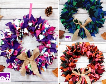 Rag wreath decoration christmas ragwreaths fleece rag wreath home decor door wreath fabric rag wreath  autumn hanging wreath 12 inch