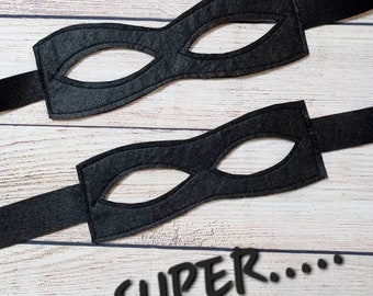Black Felt Superhero Mask: Kids & Adult Costume, World Book Day