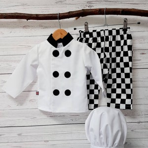 Baby Chef Costume: Cotton Photo Prop Outfit, Cakesmash Outfit image 7