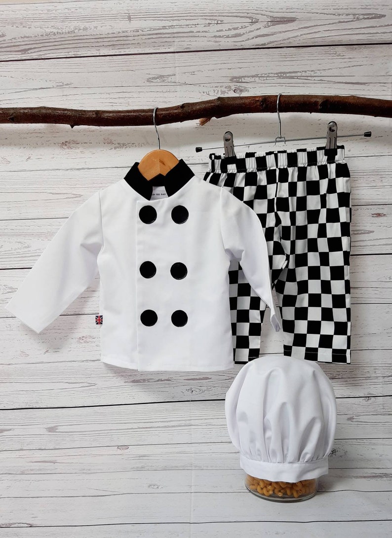 Baby Chef Costume: Cotton Photo Prop Outfit, Cakesmash Outfit image 7