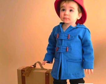 Children's Baby Blue Coat & Red Hat Photo Prop World Book Day Character Costume