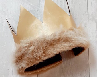 Where the Wild Things Are Crown photo prop baby gold crown kids wild things crown childrens wild things crown Max crown Wild One party prop