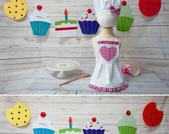Ruspela Disfraz De Chef Para Bebé – Sombrero Y Delantal De Poliéster, Para Recién Nacidos Y Niños De 0 A 2 Años, Perfecto Para Fotos