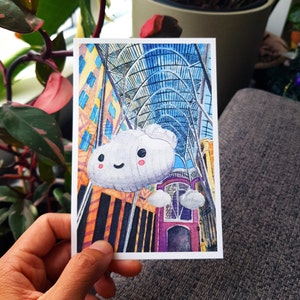 Toronto Postcard - BCE Place - Brookfield Place - Into the Clouds - Watercolor Postcard