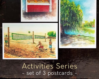 Toronto Postcard Set - Activities Series - Set of 3 Postcards - Popular Postcrossing Item