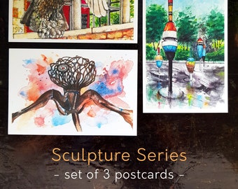 Toronto Postcard Set - Sculpture Series - Set of 3 Postcards - Popular Postcrossing Item