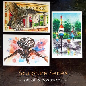 Toronto Postcard Set - Sculpture Series - Set of 3 Postcards - Popular Postcrossing Item