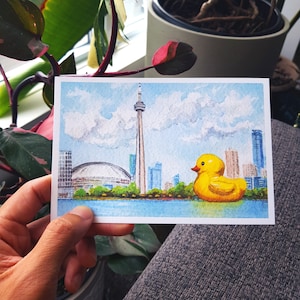 Carte postale de Toronto - Le plus grand canard en caoutchouc du monde - 150e anniversaire du Canada