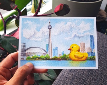 Toronto Postcard - World's Largest Rubber Duck - Canada's 150th Anniversary