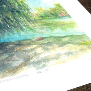 Toronto Art // Watercolor Giclee Print // Giclee Print of Original Watercolor Painting Toogood Pond Park Limited Edition image 3