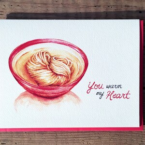 Tarjeta de San Valentín / tarjeta del día de San Valentín / amor tarjeta / romántica tarjeta / tarjeta de aniversario / corazón forma tallarines tarjeta / caliente de mi corazón