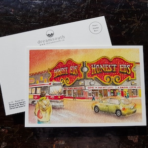 Postal honesta de Eds / Postal de Toronto / Arte de Toronto / Postales temáticas de Toronto / Postal de acuarela