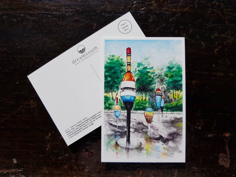 Toronto Postcard / Toronto Art / Toronto Themed Postcards / Watercolor Postcard / Bobber Plazas image 1