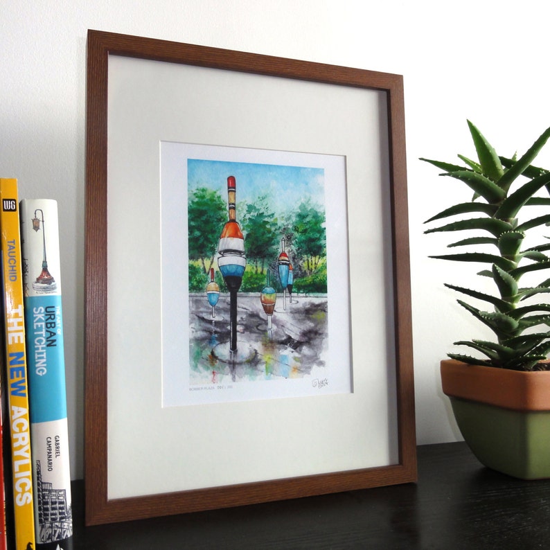 Toronto Art // Watercolor Giclee Print // Giclee Print of Original Watercolor Painting Bobber Plaza Canoe Landing Park Limited Edition image 2