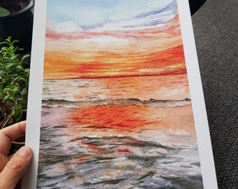 Sunset I - Toronto Art // Watercolor Giclee Print // Giclee Print of Original Watercolor Painting