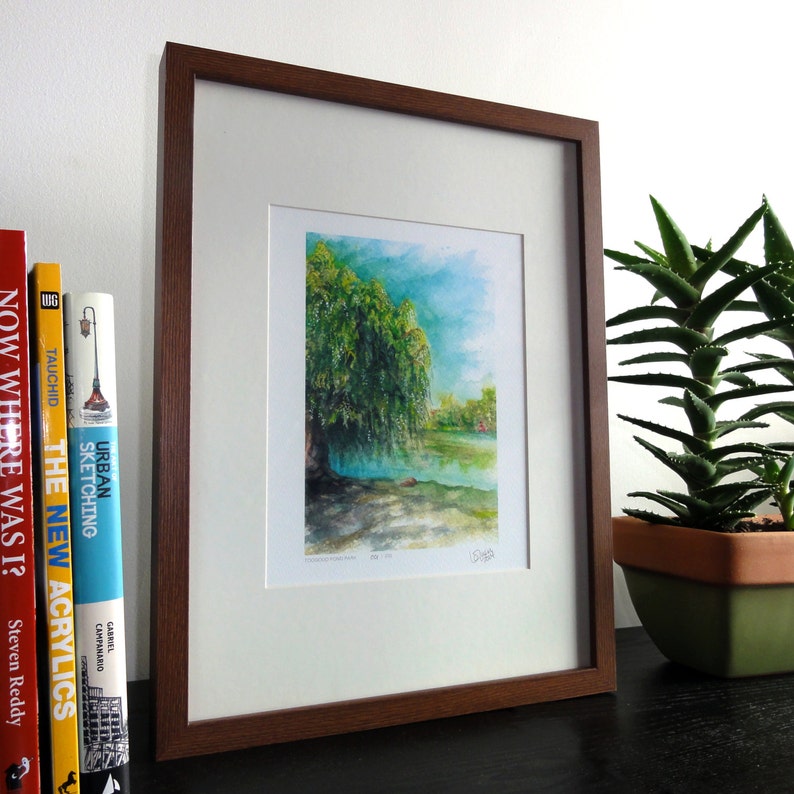 Toronto Art // Watercolor Giclee Print // Giclee Print of Original Watercolor Painting Toogood Pond Park Limited Edition image 2