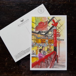 Carte postale de Toronto / Art de Toronto / Cartes postales sur le thème de Toronto / Carte postale aquarelle / Marché Saint-Laurent