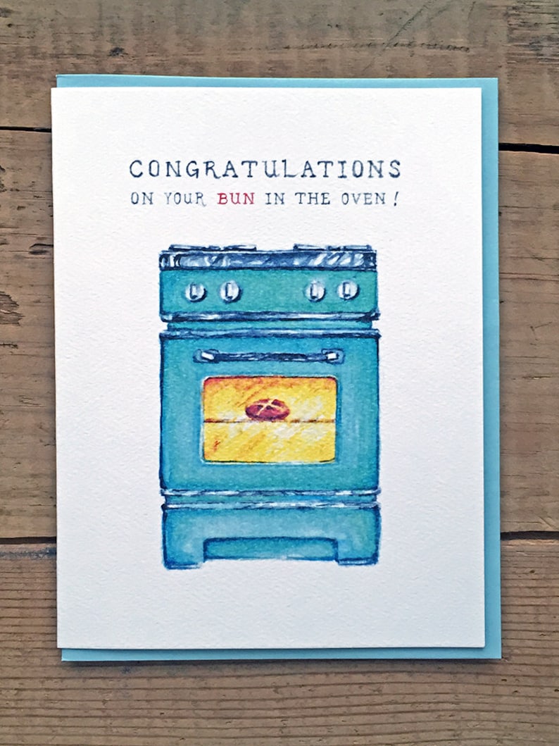 Tarjeta De Felicitación Graciosa Para Embarazo "Buns In The Oven" - Regalo Original Para Baby Shower | Superlush Cards