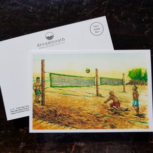 Toronto Postcard / Toronto Art / Toronto Themed Postcards / Watercolor Postcard / Ashbridges Bay Volleyball image 1