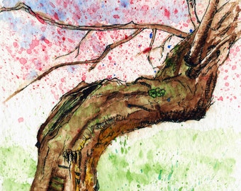 Toronto Art // Watercolor Giclee Print // Giclee Print of Original Watercolor Painting -Cherry Blossom @ High Park Toronto (Limited Edition)