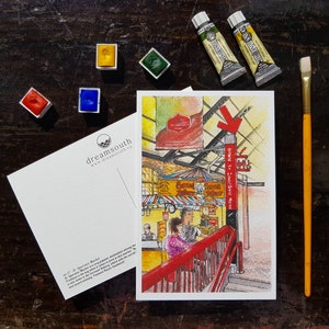 Toronto Postcard / Toronto Art / Toronto Themed Postcards / Watercolor Postcard / St. Lawrence Market image 2