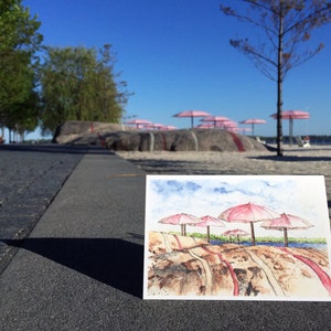 Toronto Postcard / Toronto Art / Toronto Themed Postcards / Watercolor Postcard / Sugar Beach image 3