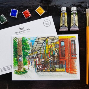 Toronto themed Watercolour Postcards, Watercolor Postcard of Kensington Market, Toronto image 2