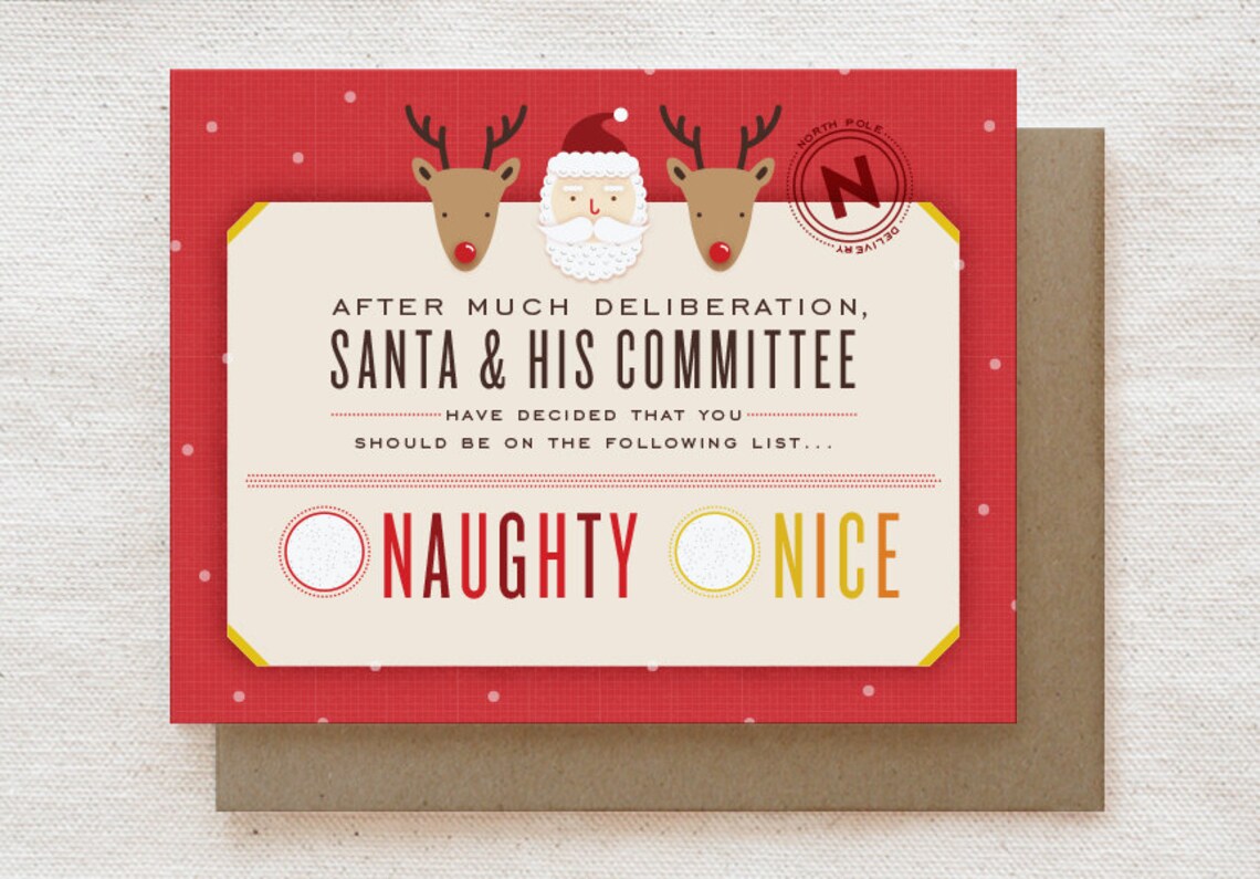 Funny Christmas Card Funny Holiday Card Funny Santa Card  Etsy