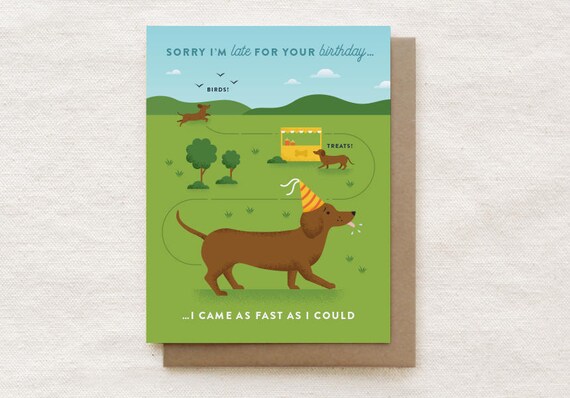 Carte Danniversaire Tardive Drole Carte Drole Danniversaire Etsy