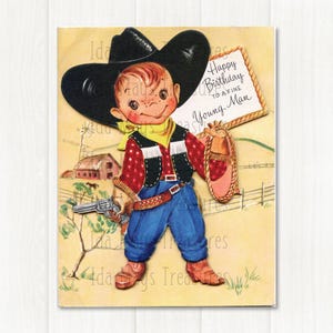 Childs Cowboy Happy Birthday Image #580 Digital Download