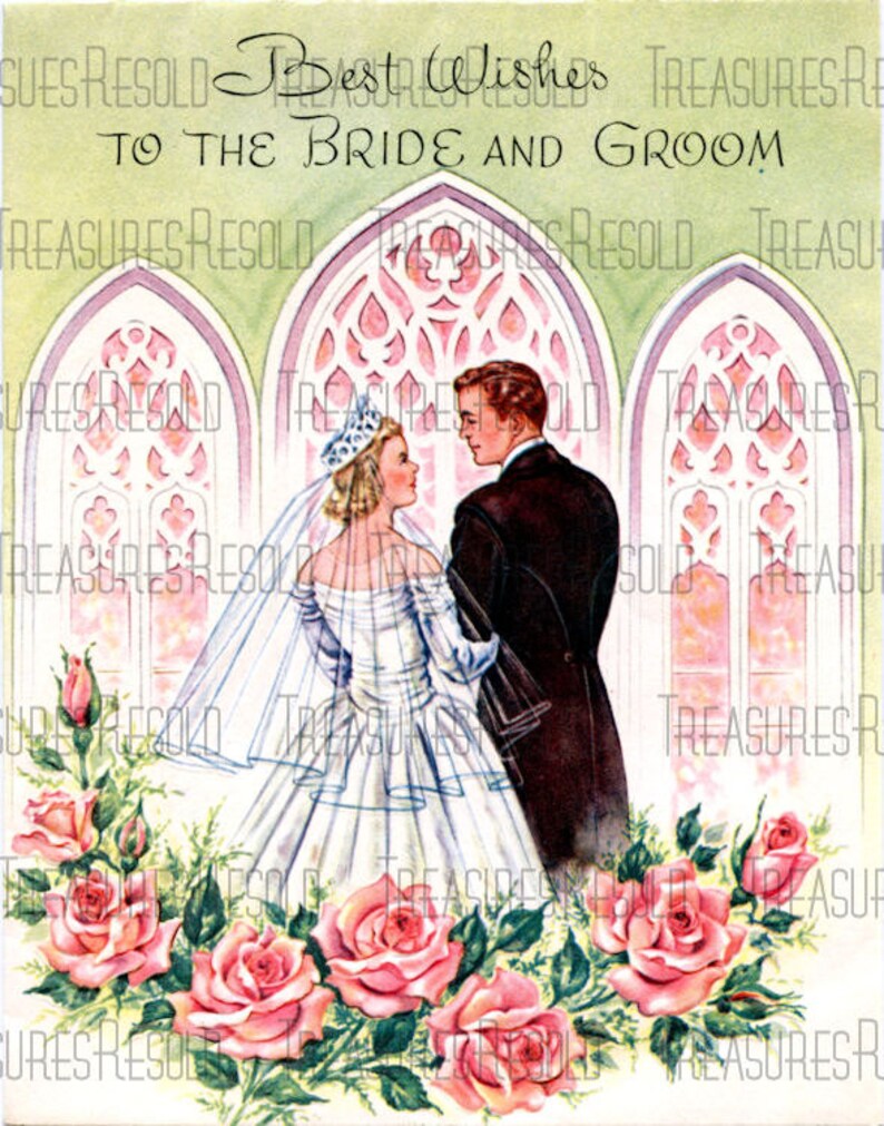 Best Wishes For The Bride And Groom Wedding Card 173 Digital Etsy